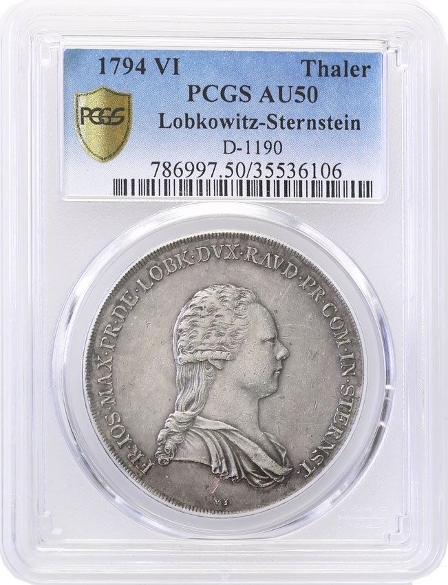 Austria. Franciszek Józef Maximilian. Talar 1794 Lobkowitz-Sternstein PCGS AU50 (MAX)